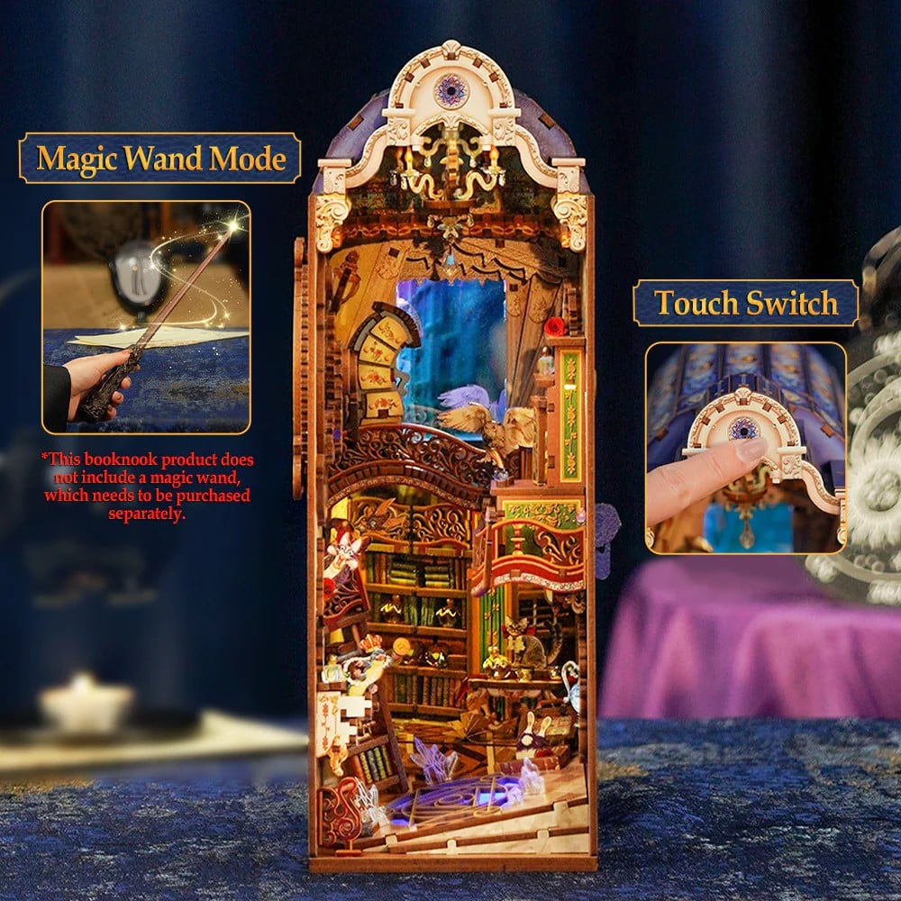 BOOK NOOK KIT - DIY- Magical library - 521pcs + LED Light