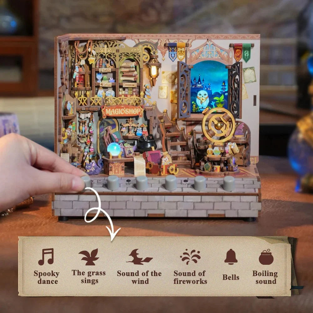 BOOK NOOK KIT - DIY- Magic Shop - 311pcs + LED Light