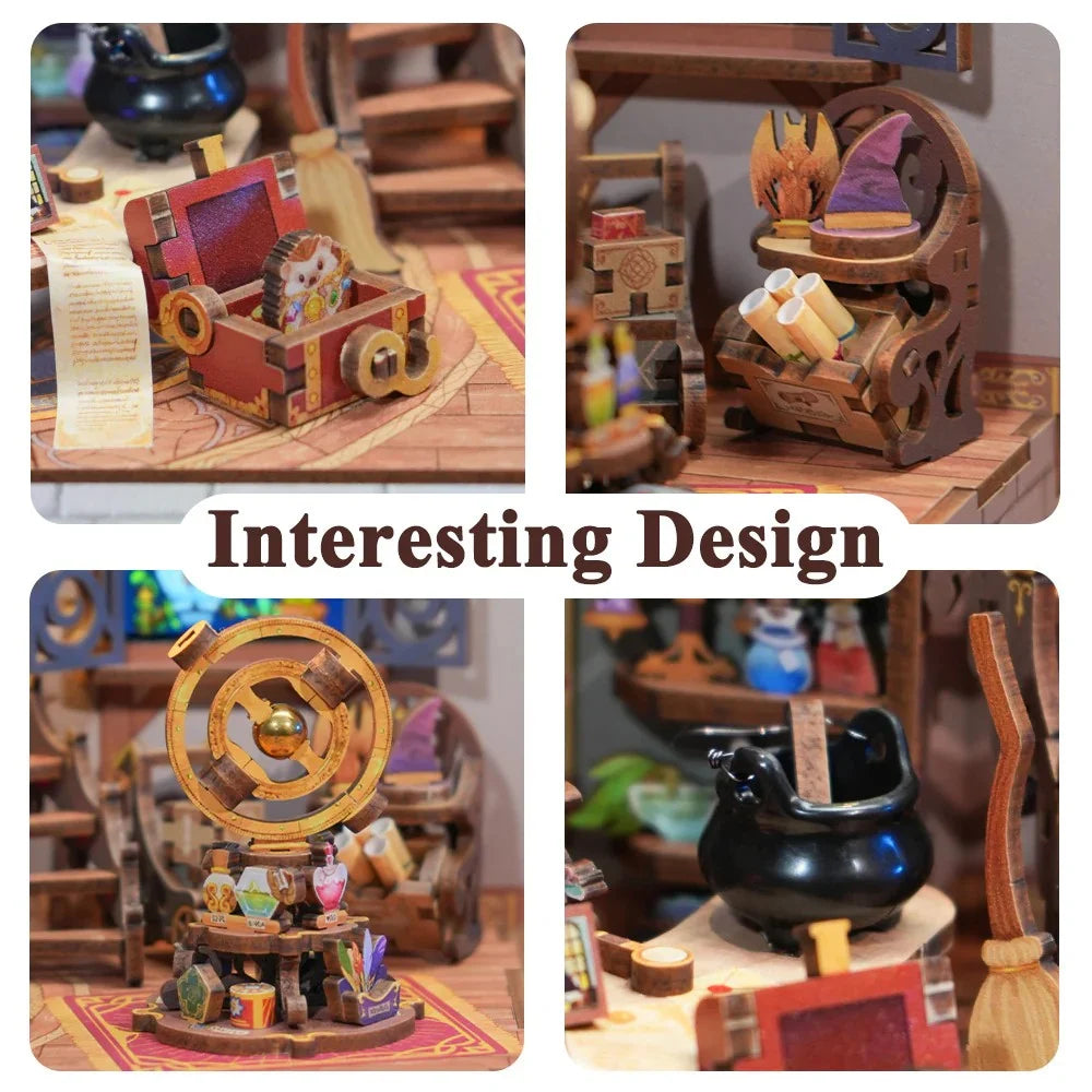 BOOK NOOK KIT - DIY- Magic Shop - 311pcs + LED Light