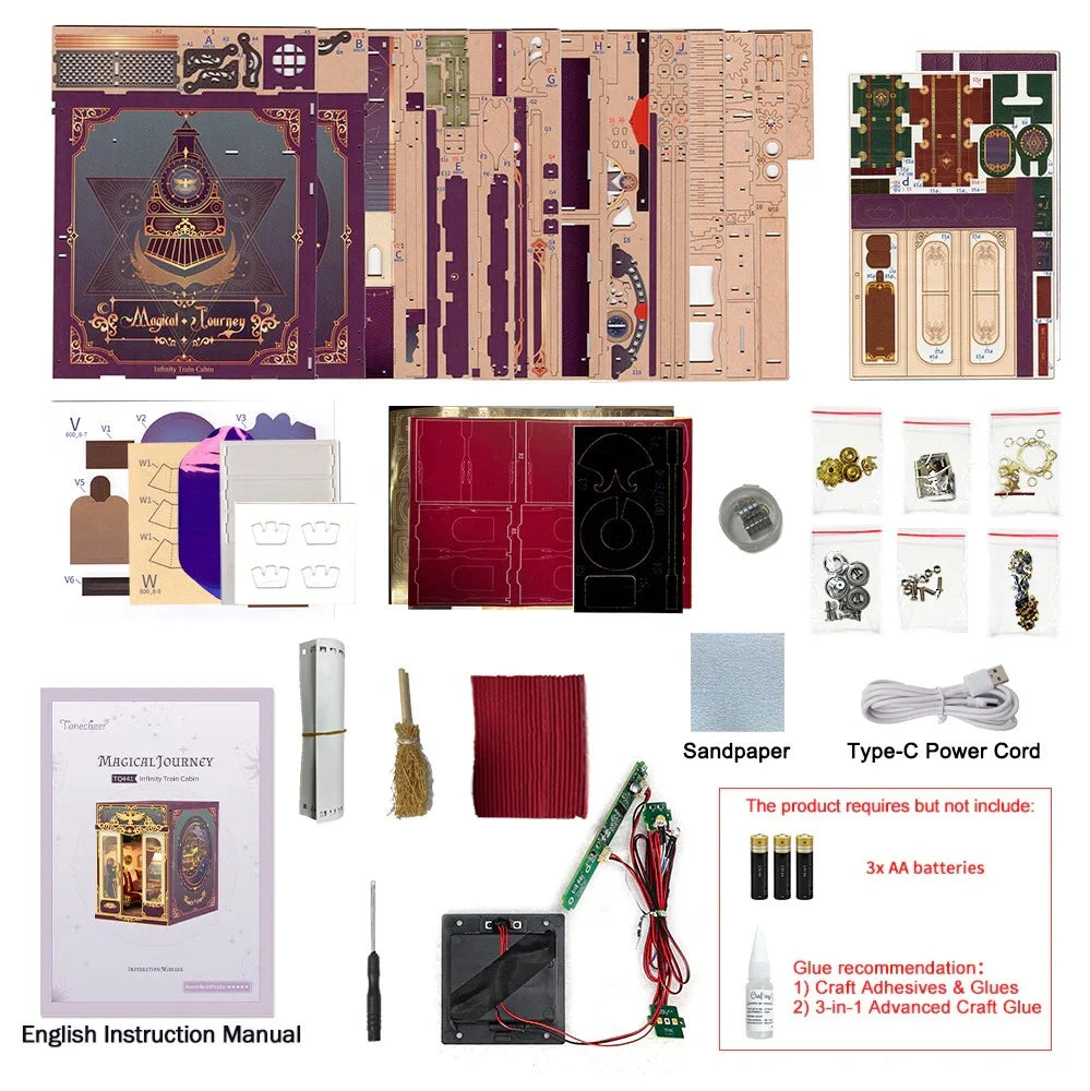 BOOK NOOK KIT - DIY- Magical Journey - 462pcs + LED Light