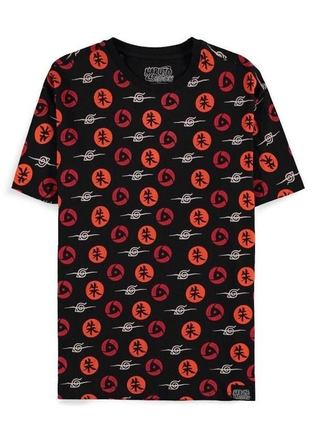 NARUTO SHIPPUDEN - Naruto Symbols - Men's Black T-shirt (M)