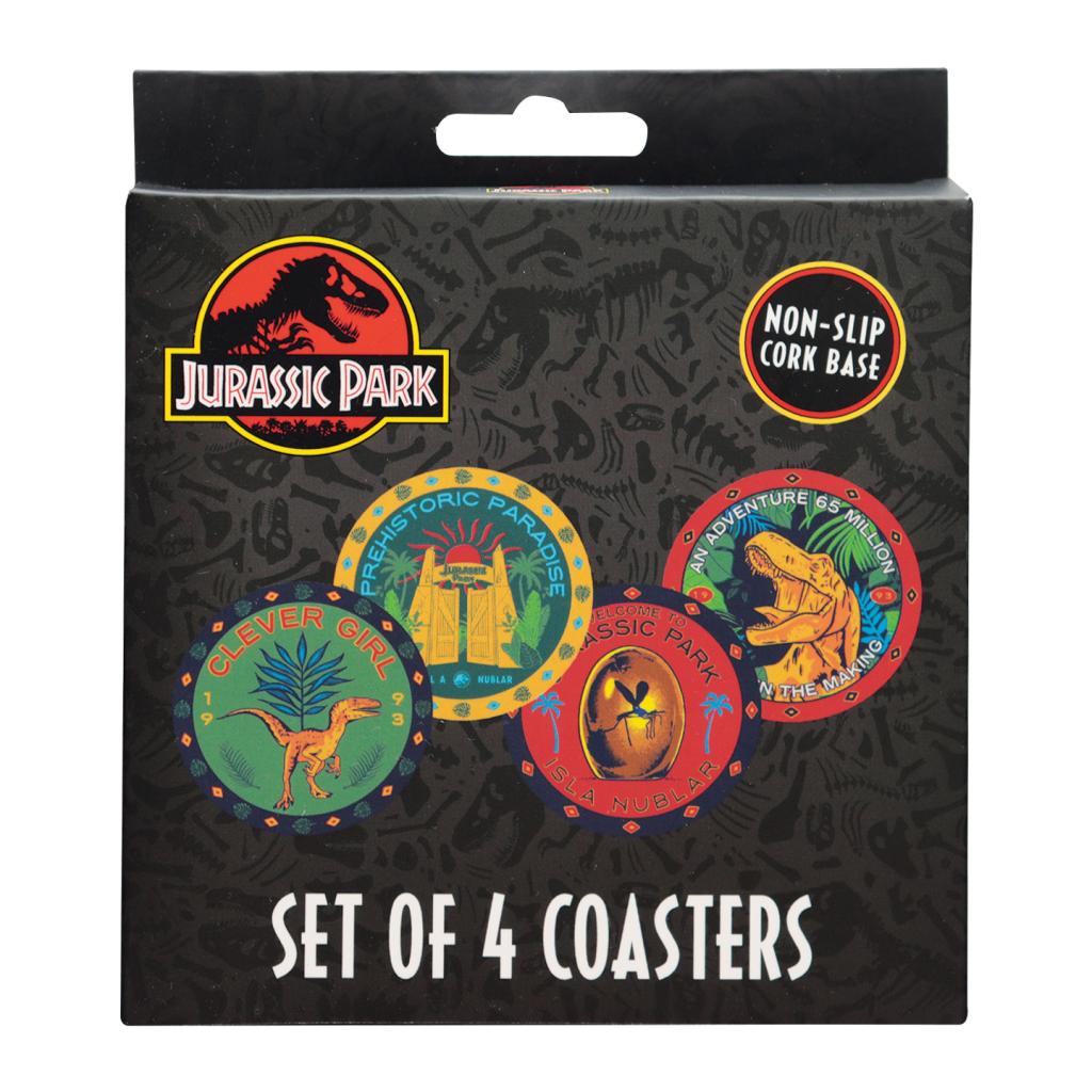 JURASSIC PARK - 4 Embossed Metal Coasters