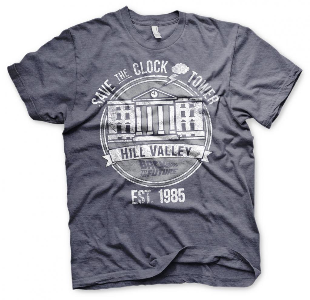 BACK TO THE FUTURE - T-Shirt Save the Clock Tower - Navy Heather (M)