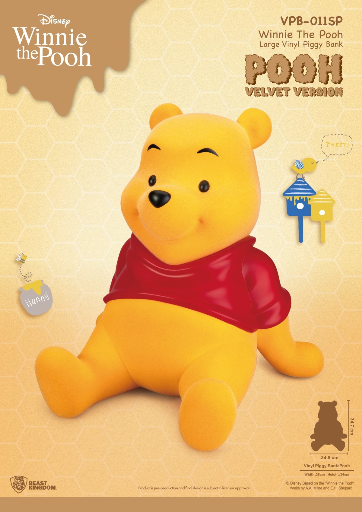 WINNIE THE POOH - Winnie "Velvet Version" - Piggy Bank 34cm