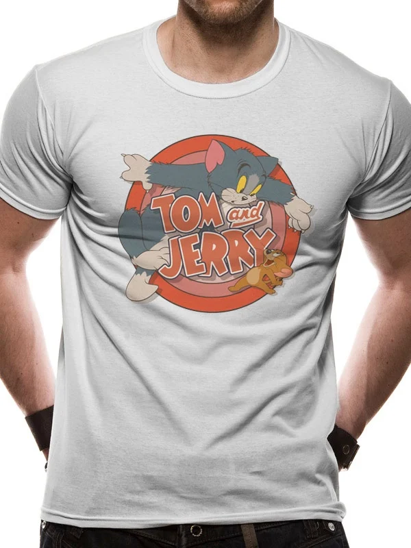 TOM AND JERRY - T-Shirt IN A TUBE- Retro Logo (S)