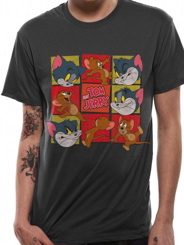 TOM AND JERRY - T-Shirt IN A TUBE- Squares (M)