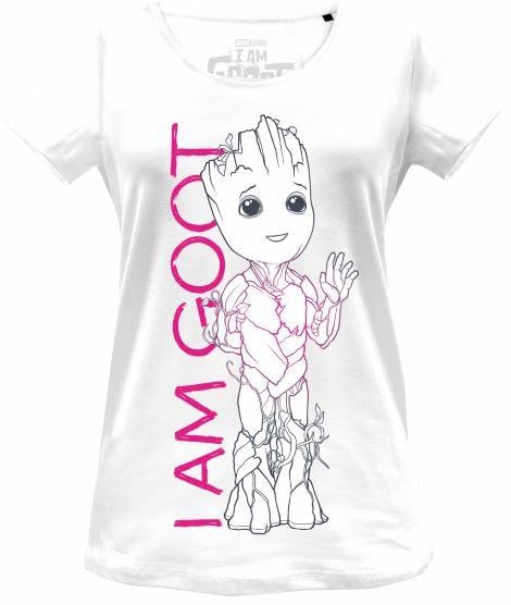 MARVEL - Baby Groot Line With I Am Groot Text - T-Shirt Women (S)