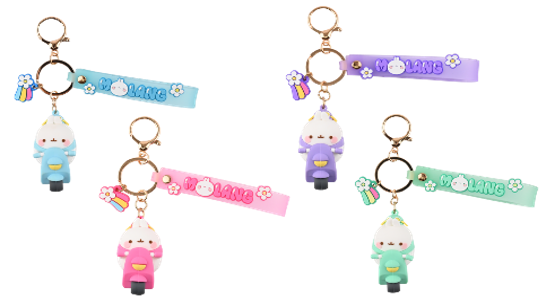 MOLANG - Scooter Series - Assortiment 12 Keychain 6-7cm Blind Box