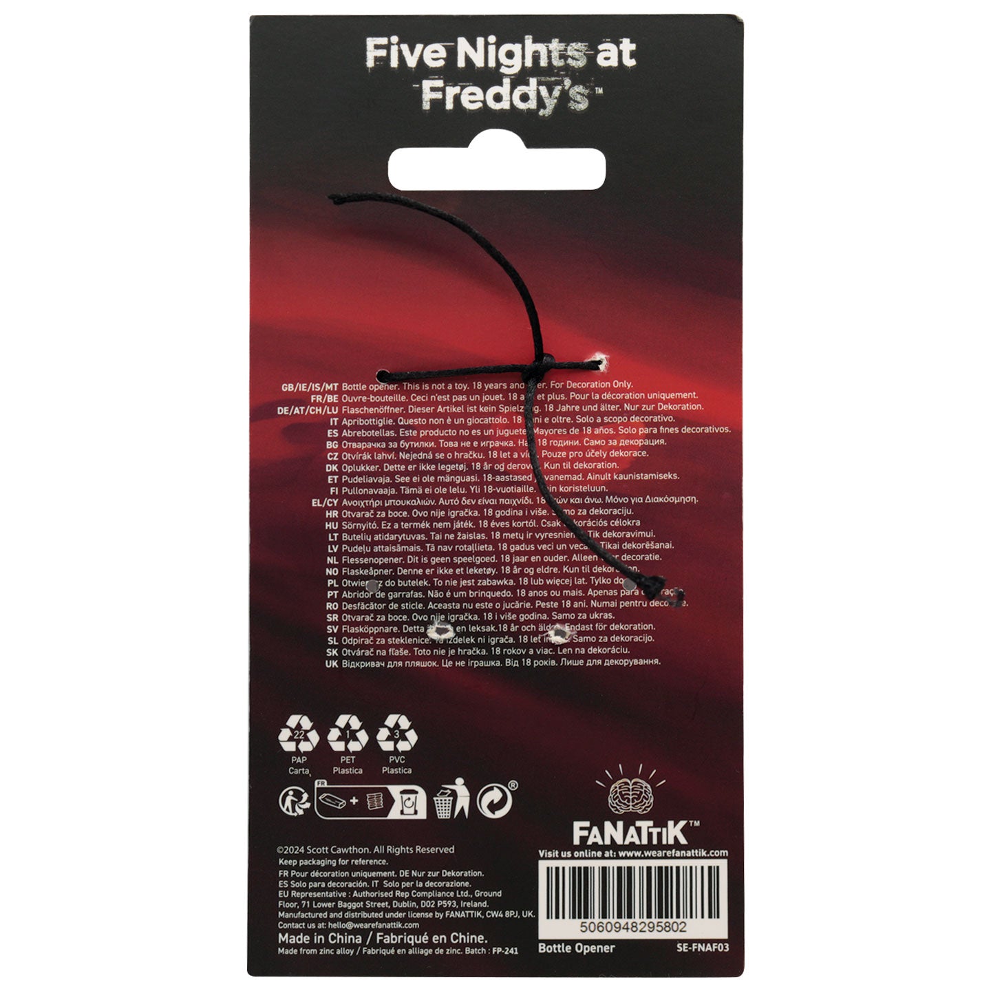 FIVE NIGHTS AT FREDDY'S - Fazbear - Bottle Opener