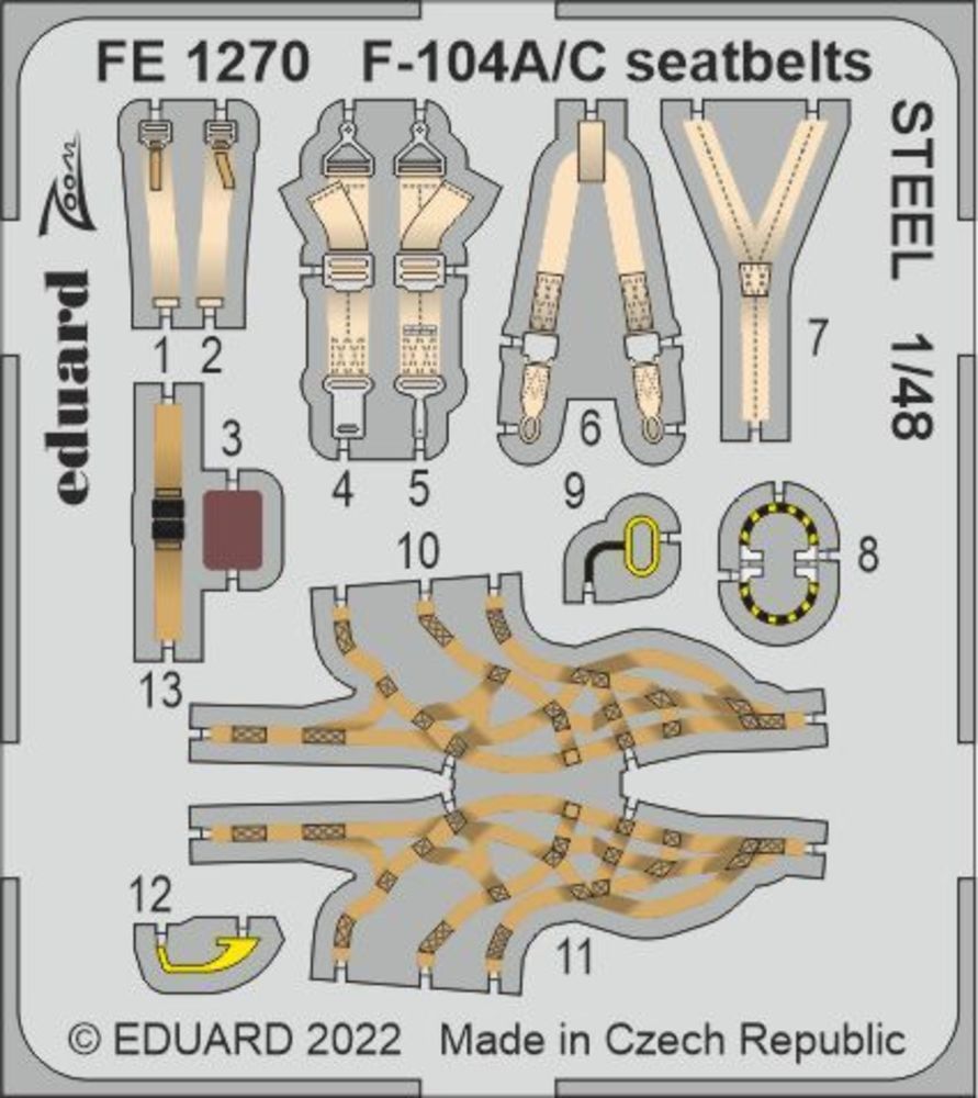 F-104A/C seatbelts STEEL 1/48