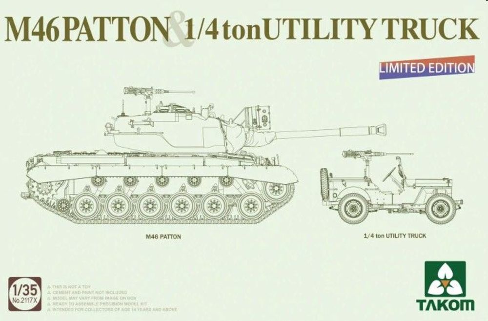 MEDIUM�� TANK M46�� PATTON + 1/4 ton UTILITY TRUCK Limited Edition