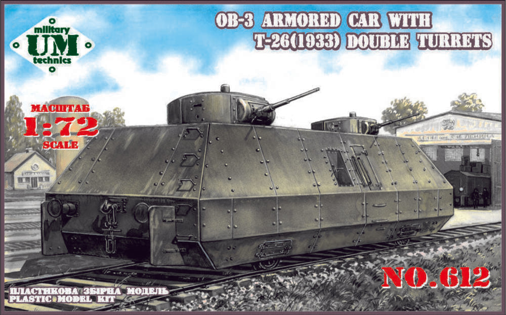 OB-3 armored railway car with two T-26