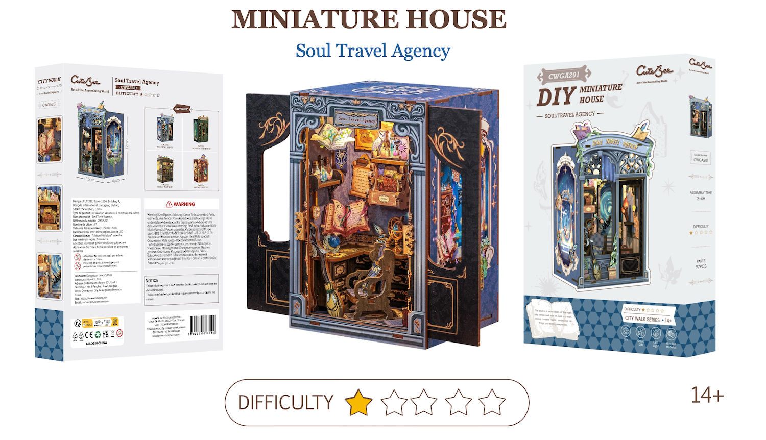 MINIATURE HOUSE - DIY - Soul Travel Agency - 97pc + LED Light