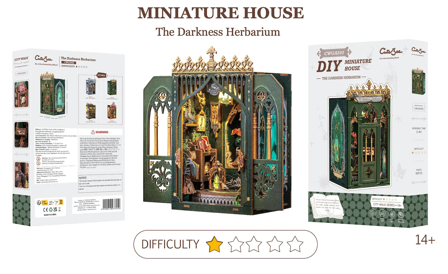 MINIATURE HOUSE - DIY - The Darkness Herbarium - 90pc + LED Light