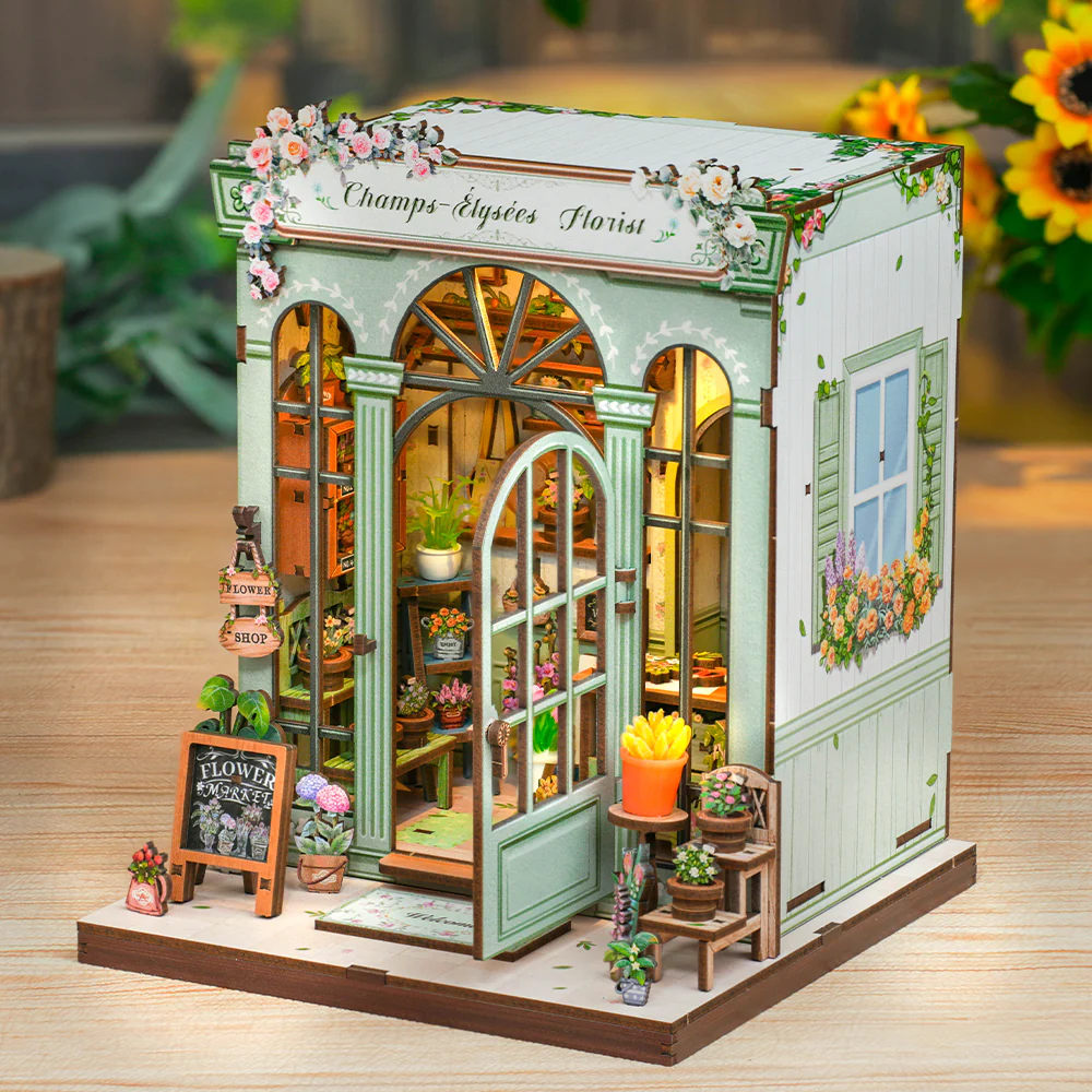 MINIATURE HOUSE - DIY - Champs-Elysées Florist - 199pc + LED Light