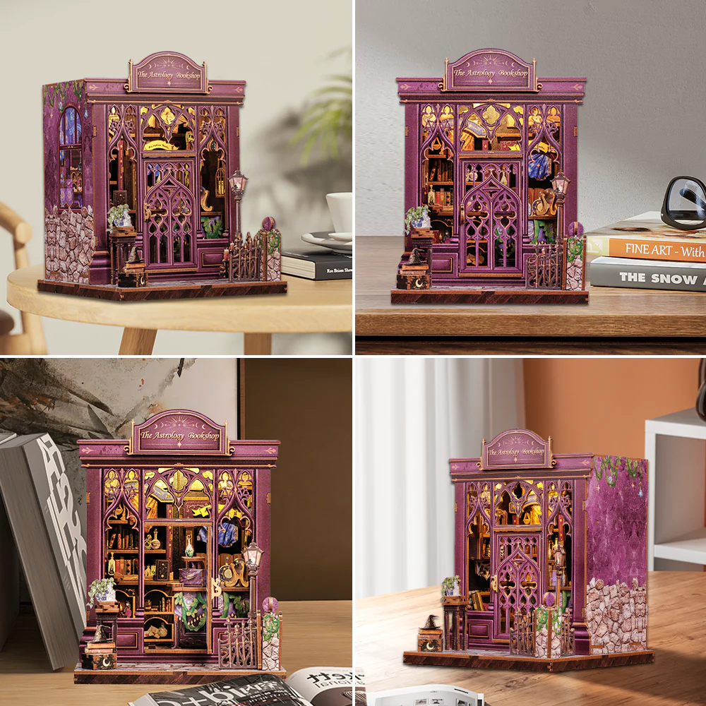 MINIATURE HOUSE - DIY - Astrology Bookshop - 155pc + LED Light