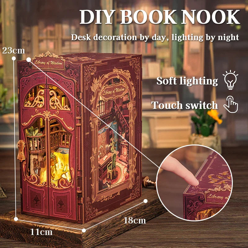 BOOK NOOK KIT - DIY - Library of Wisdom - 281pc + LED Light