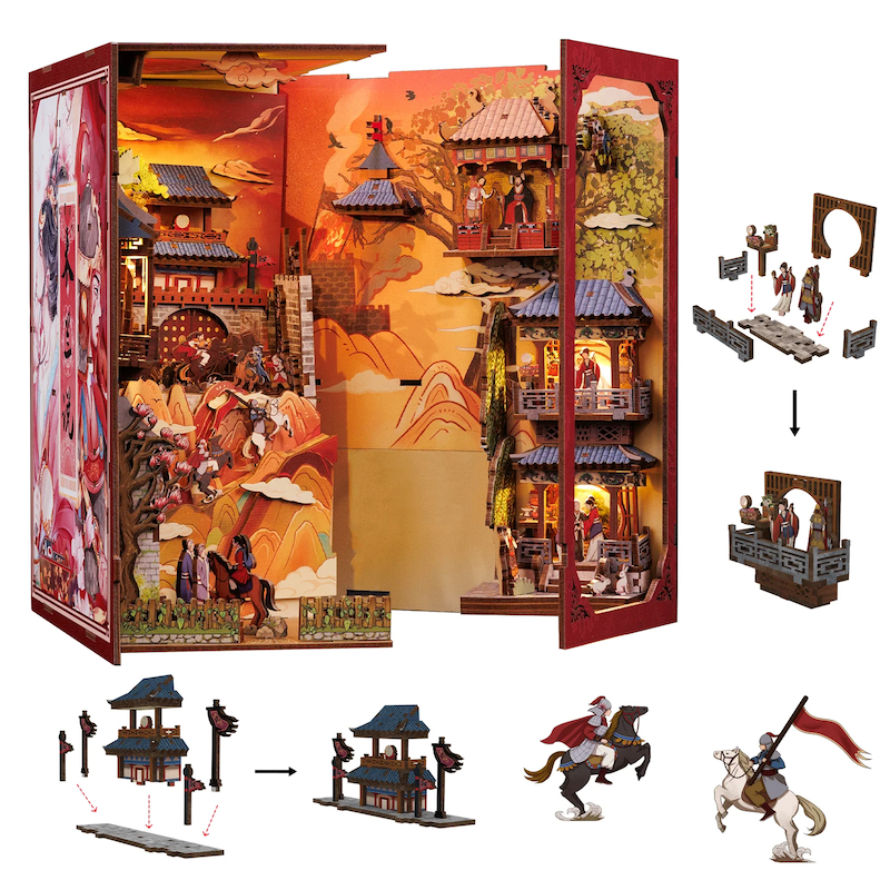 BOOK NOOK KIT - DIY - The Legend of Mulan - 298pc + LED Light