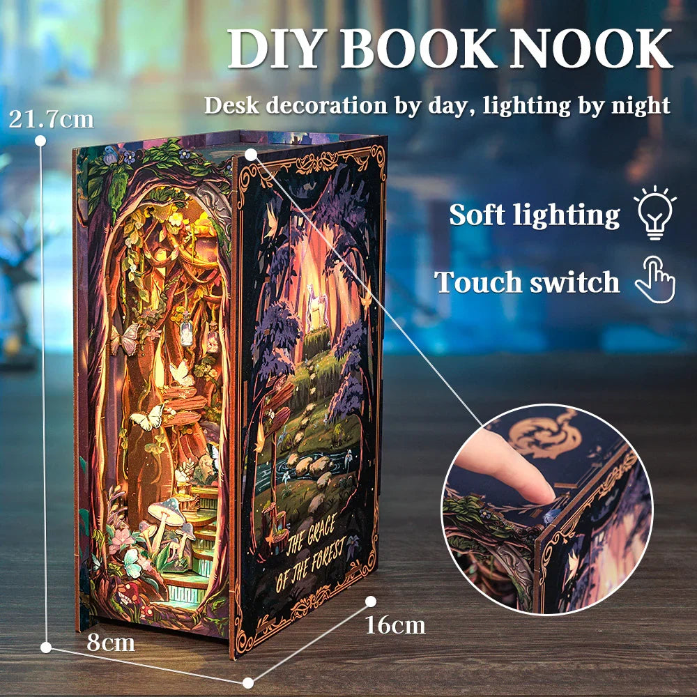 BOOK NOOK KIT - DIY - The Grace of the Forest - 89pc + LED Light