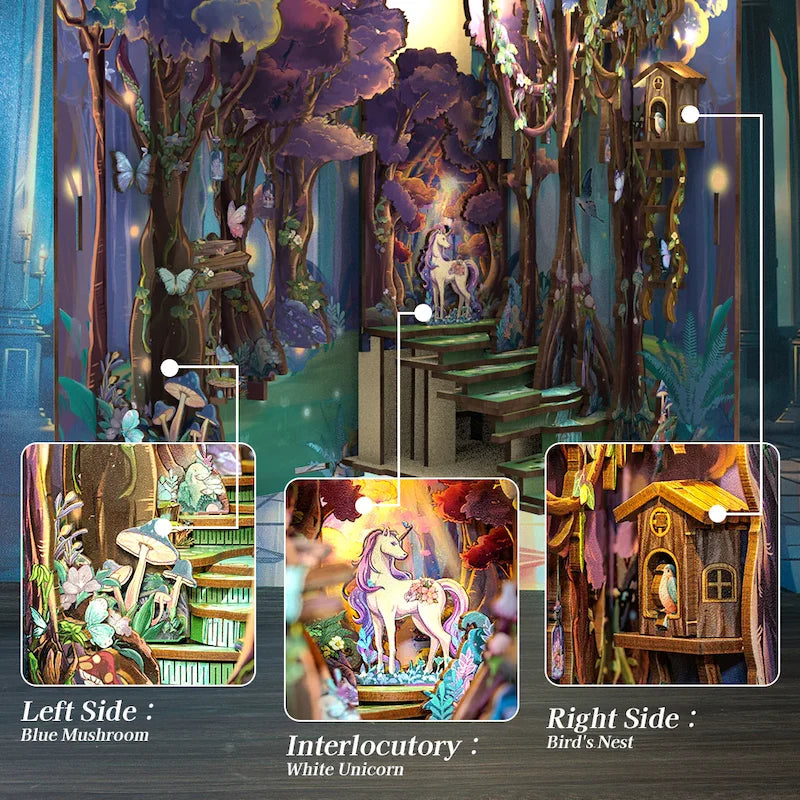 BOOK NOOK KIT - DIY - The Grace of the Forest - 89pc + LED Light