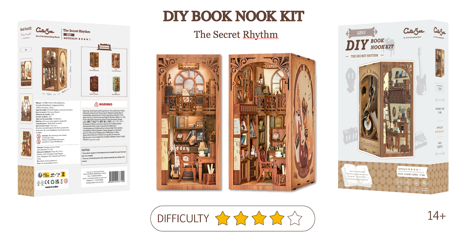 BOOK NOOK KIT - DIY - The Secret Rhythm - 355pc + LED Light