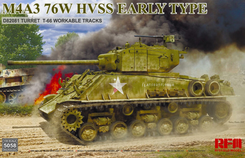 M4A3 76W HVSS Early type D82081 turret T-66 track