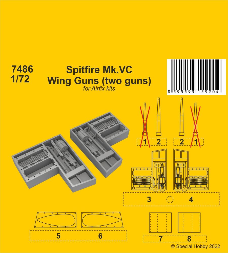 Spitfire Mk.VC Wing Guns (two guns) / for Airfix kit