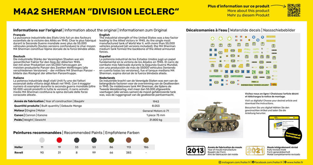 STARTER KIT M4A2 Sherman Division Leclerc (deco.FR KIT