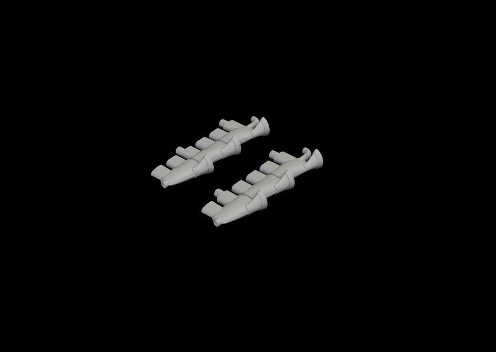 Spitfire Mk.Vc exhaust stacks for Airfix