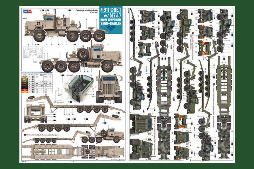 M911 C-HET w/m747 Heavy Equipment Semi- Trailer