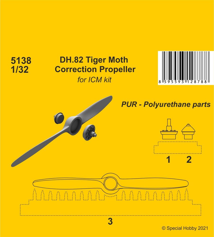 DH.82 Tiger Moth Correction Propeller(ICM kit)