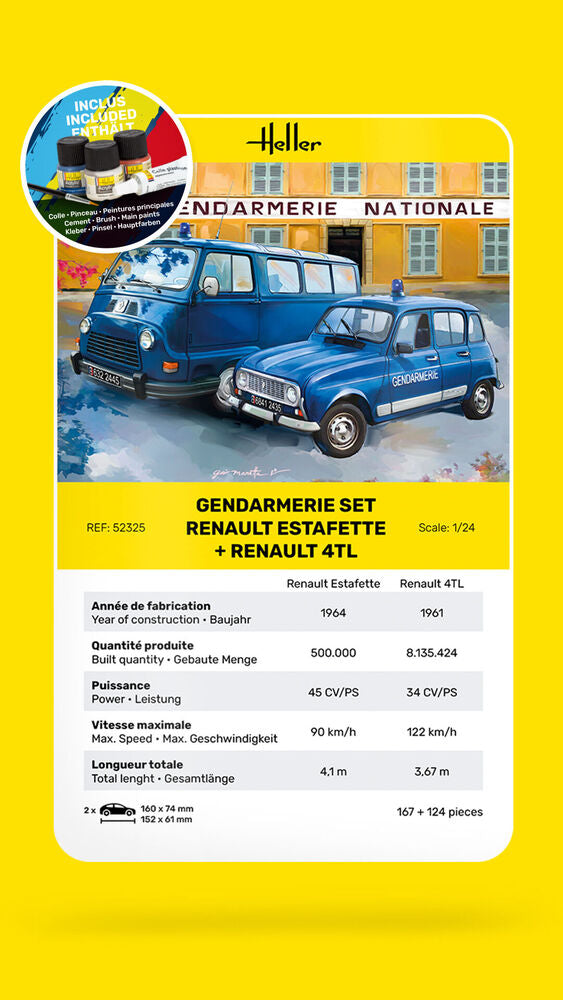 STARTER KIT Gendarmerie Set Renault Estafette + Renault 4TL