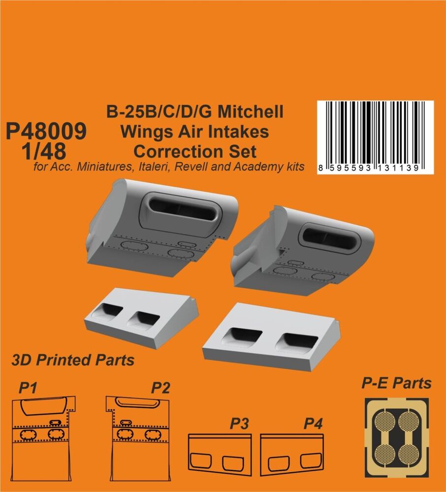 B-25 Mitchell Wings Air Intakes Correction Set 1/48