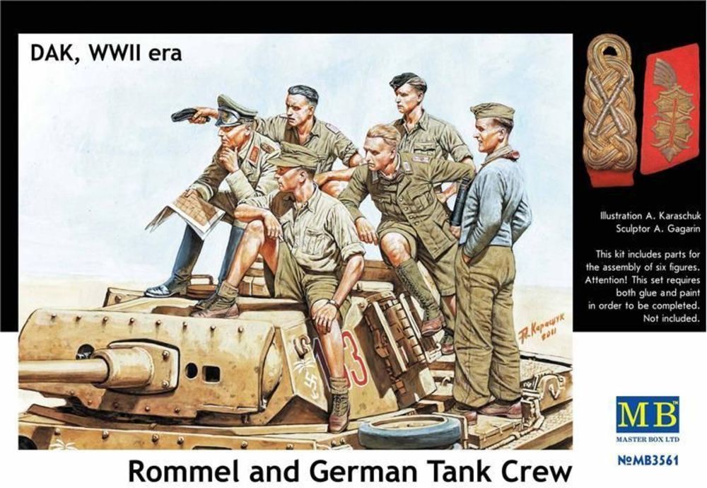 Rommel & German tank crew, DAK, WWII era