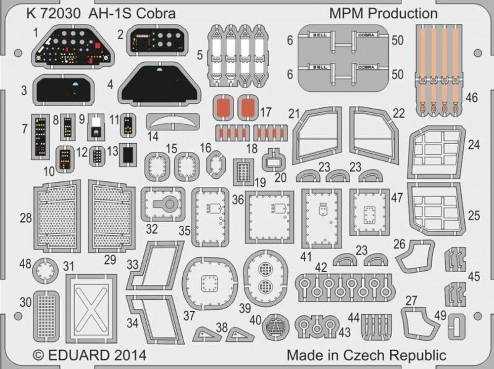 AH-1S Cobra Coloured photo-etched parts