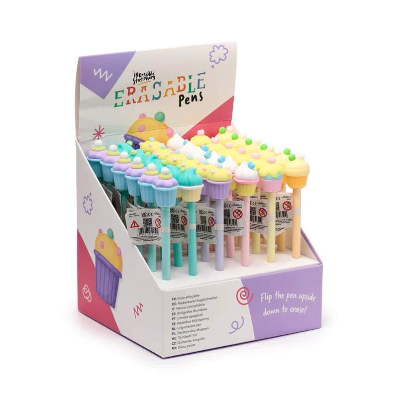 KAWAII - Cupcake  - Head Topper Erasable Gel Pen (Display of 36 pcs)