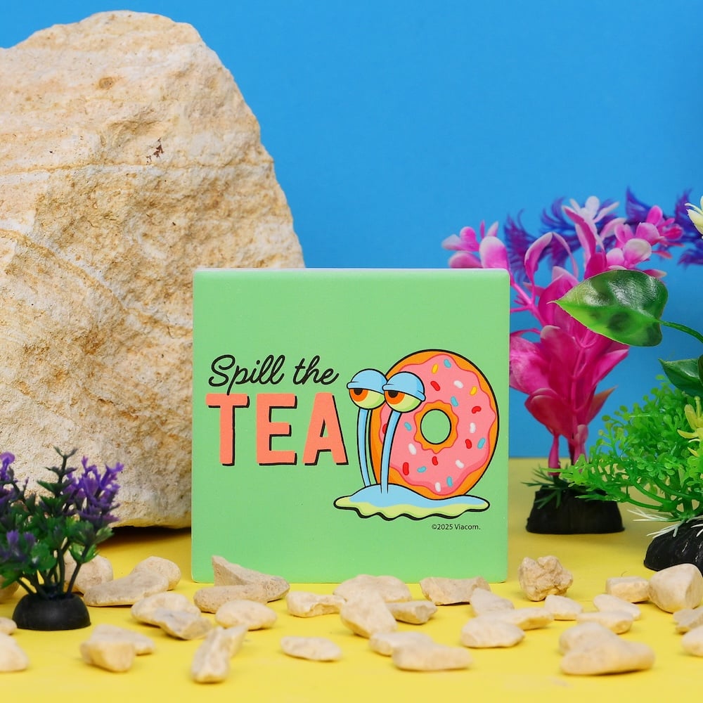 SPONGEBOB - Spill The Tea - Ceramic Square Coaster