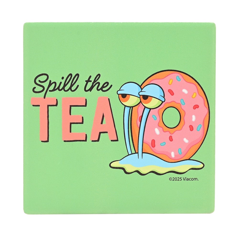 SPONGEBOB - Spill The Tea - Ceramic Square Coaster