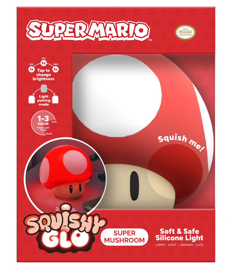 SUPER MARIO - Mushroom - 'SquishyGlo' Décorative Light Rechargeable