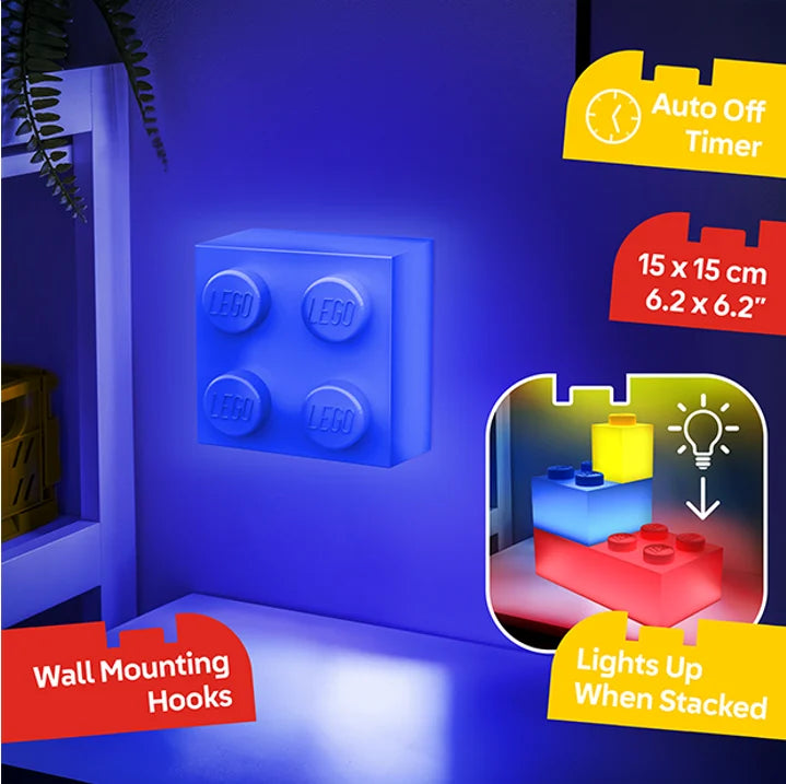 LEGO - Blue brick 2x2 - brick Light 15x15cm
