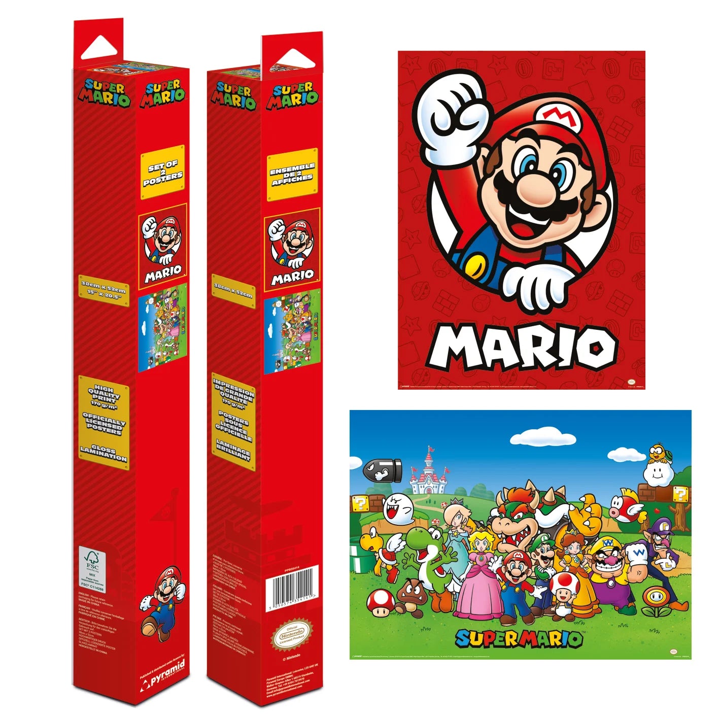 SUPER MARIO - 2 Posters 52 x 38cm Set
