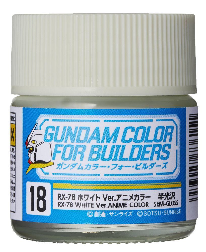 Mr Hobby -Gunze Gundam Color For Builders (10ml) RX-78 WHITE Ver.