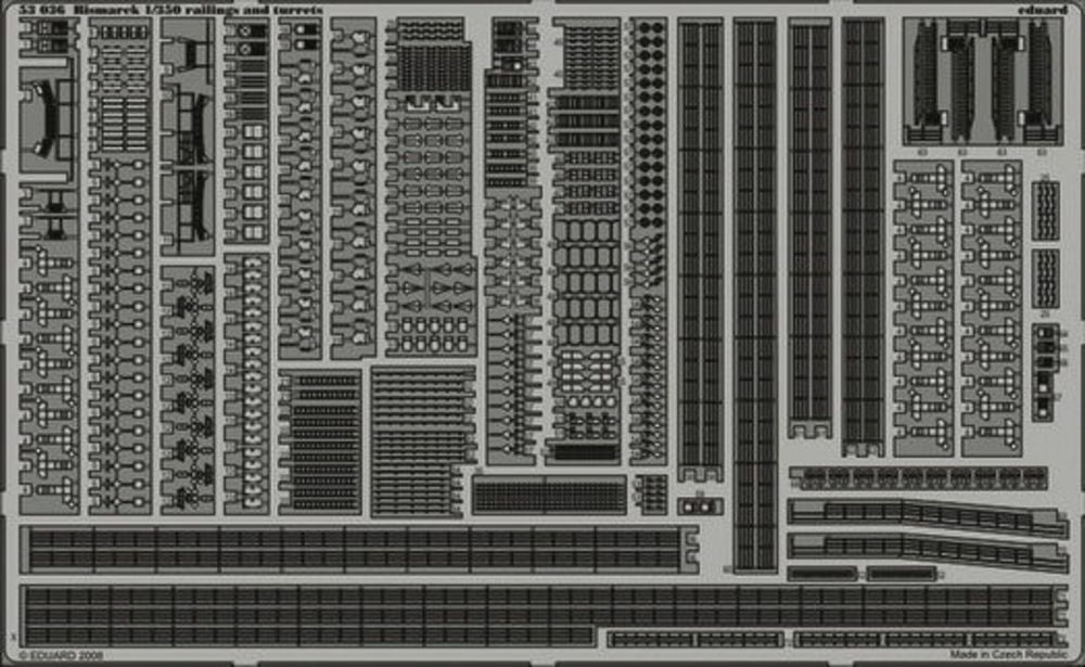 Bismarck railings and turrets f��r Revell Bausatz