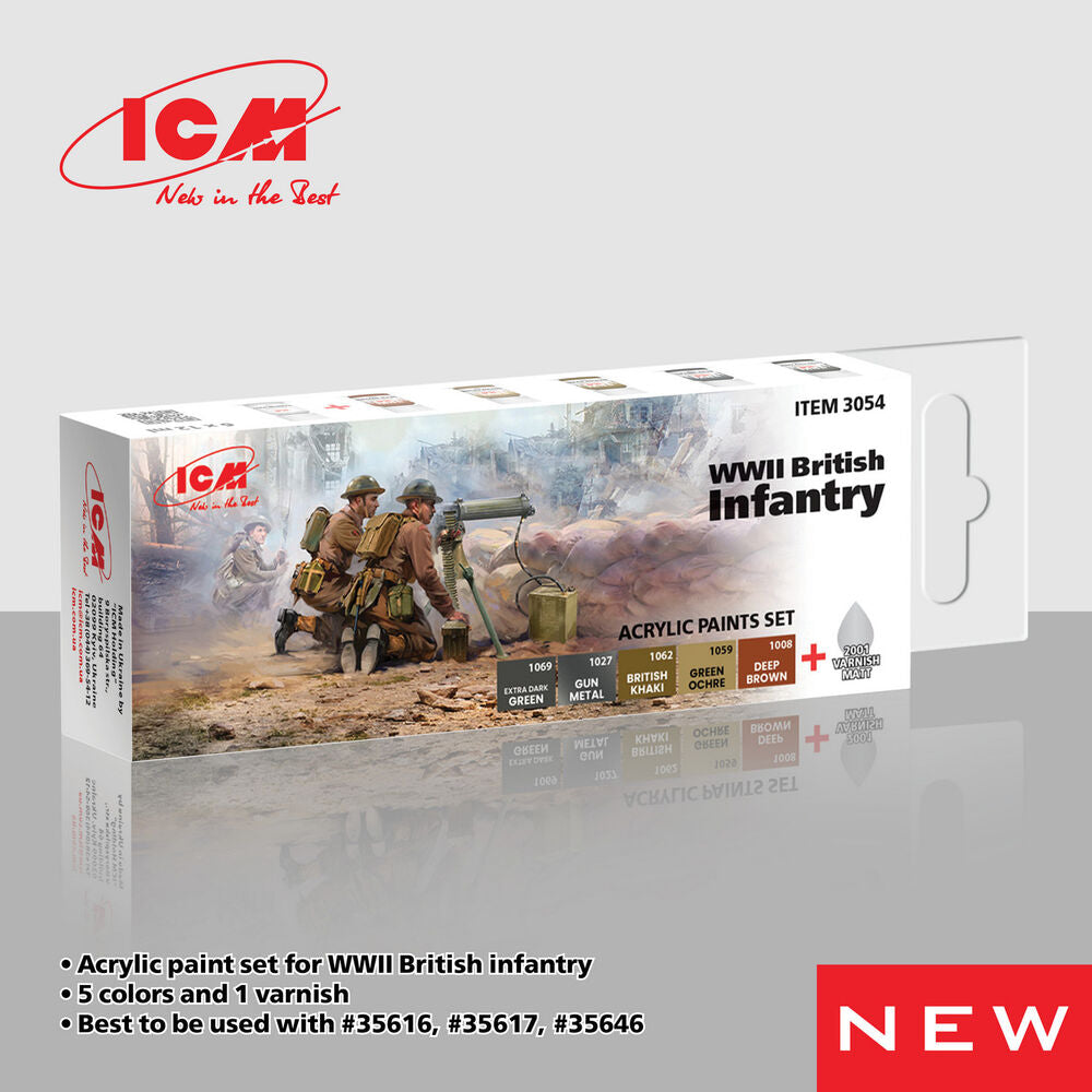 Acrylic Paint Set for WWII British infantry  6 x12 ml