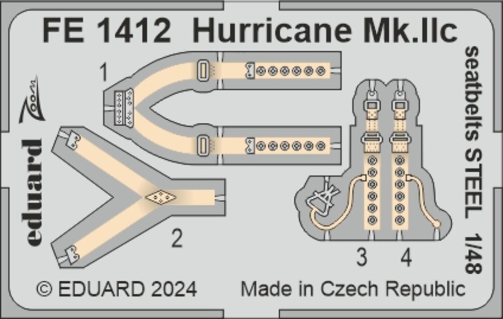 Hurricane Mk.IIc seatbelts STEEL 1/48