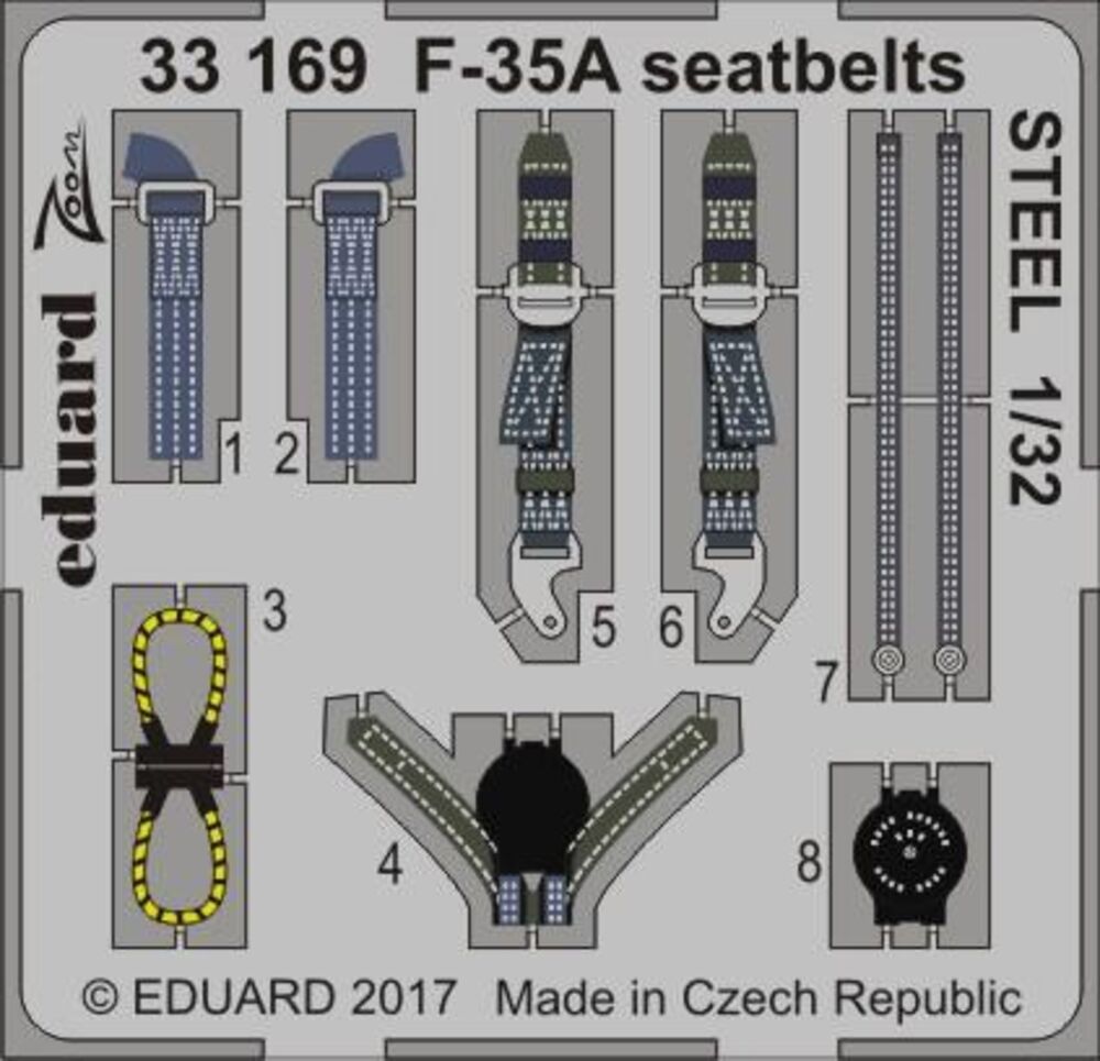 F-35A seatbelts STEEL for Italeri