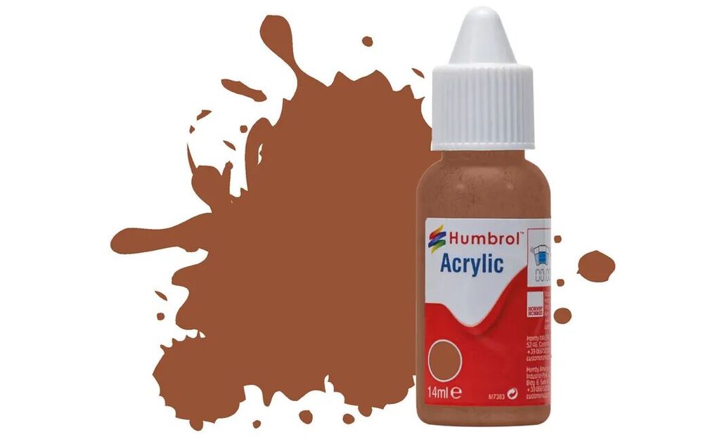 HUMBROL ACRYLIC DROPPER BOTTLE 14ML No 70 Brick Red Matt