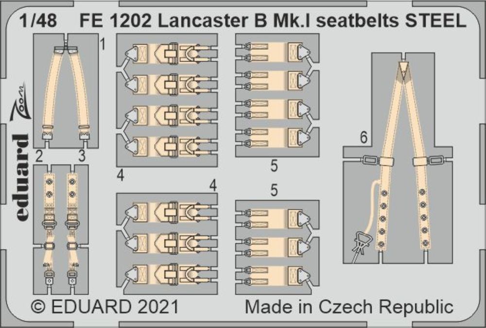 Lancaster B Mk.I seatbelts STEEL 1/48 for HKM