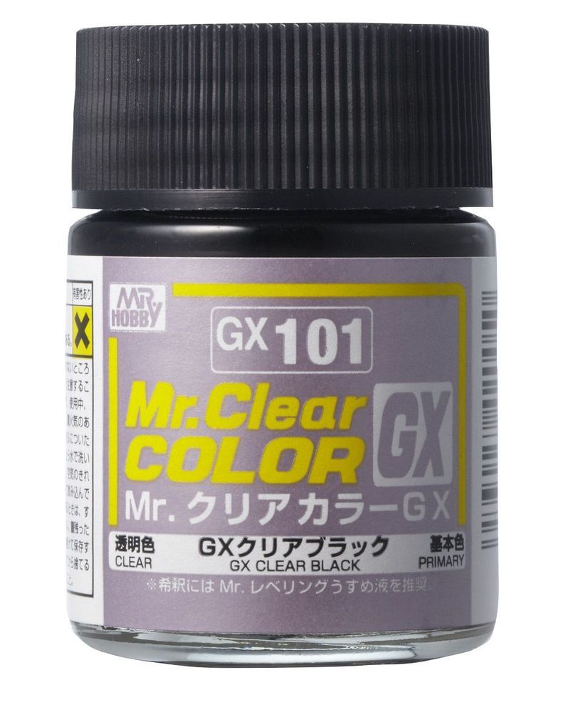 Mr Hobby -Gunze Mr. Clear Color GX (18 ml) Clear Black