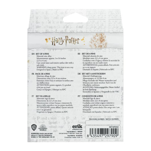 HARRY POTTER - The 4 Houses - Set of 4 Pin's